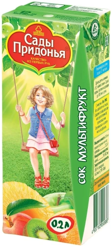 Дет пит Сады Придонья Сок мультифруктовый с мякотью с 12мес 0,2л т/п; 27